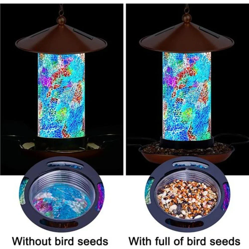 2023 Newest Solar Wild Bird Feeder Hanging for Garden Yard Outside Decoration